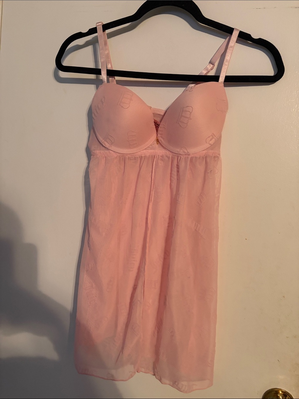 Juicy Couture Women's Light Pink Babydoll Chemise Sleepwear